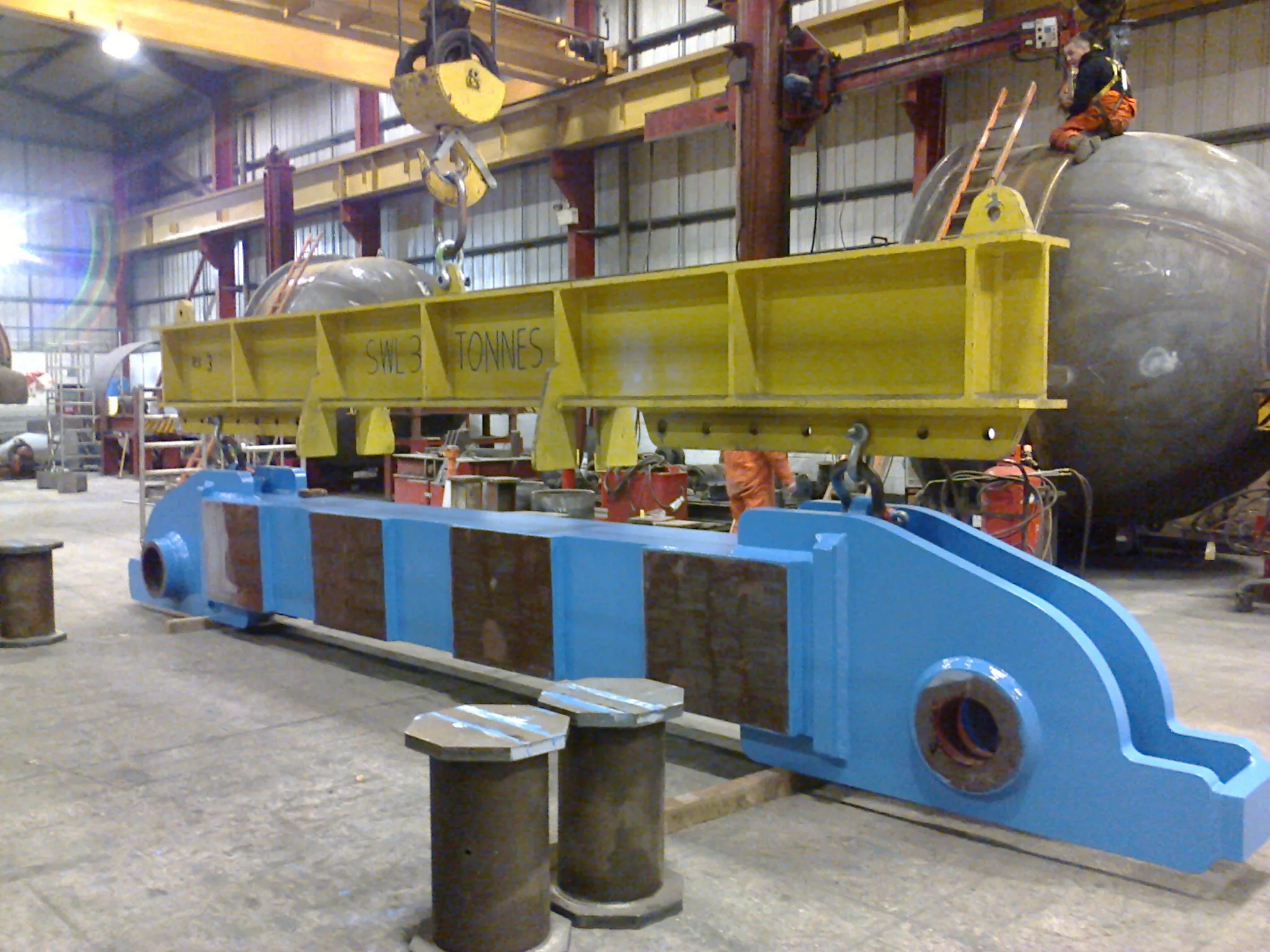 Heavy-duty bespoke steel fabrication in the Refinery Supplies manufacturing workshop